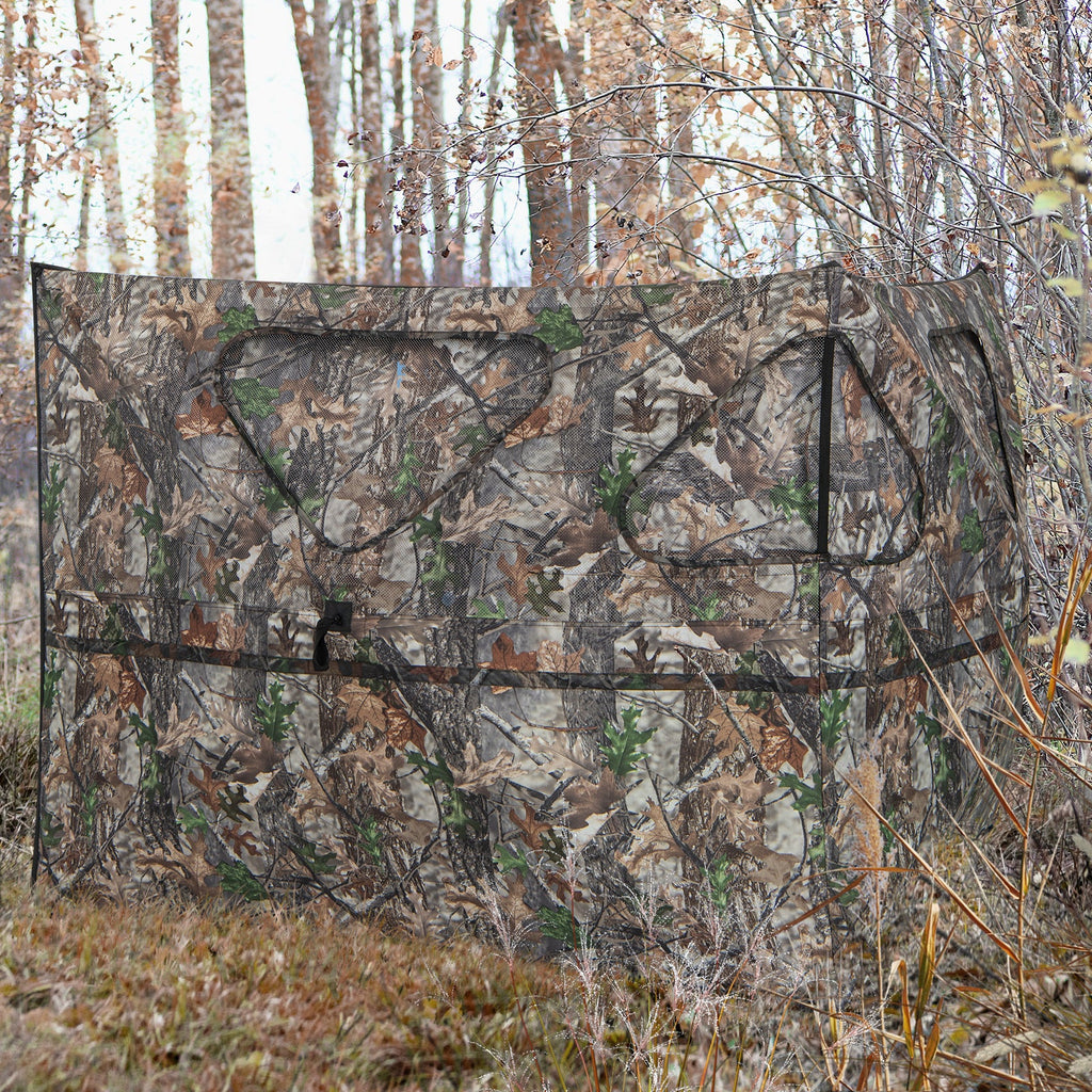 2-Panel Hunting Ground Blind Pop Up Fence with 3 Shoot Through Ports