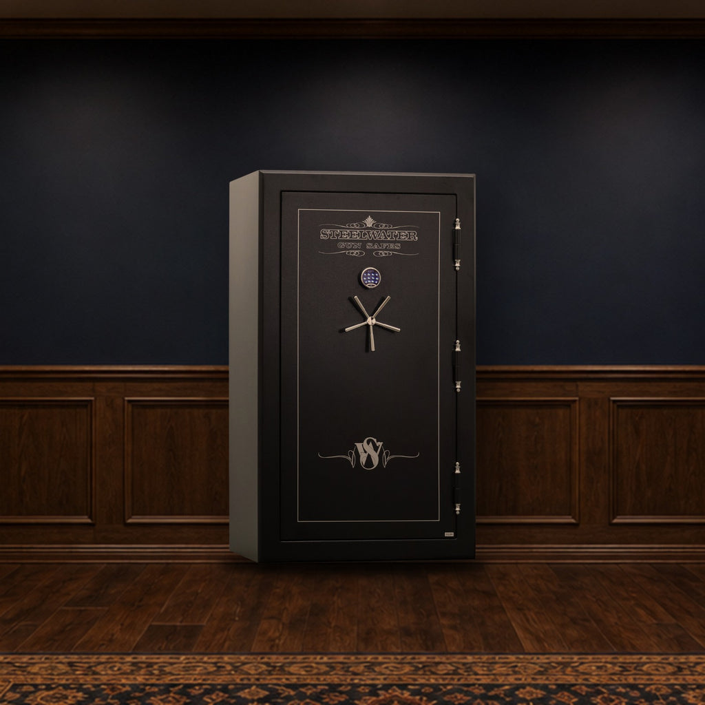 Steelwater HD724228 safe in a finished basement man cave