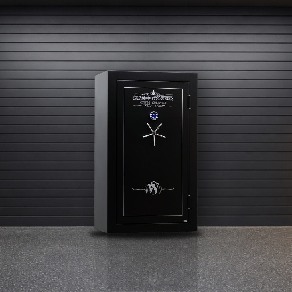 Steelwater LD724228 safe in a garage gun room