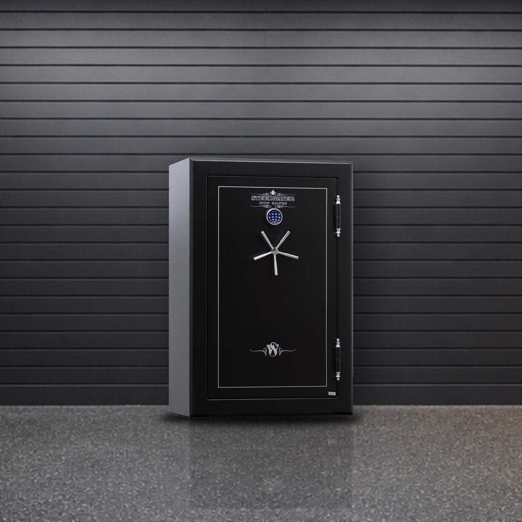 Steelwater HD593924 safe in a garage gun room