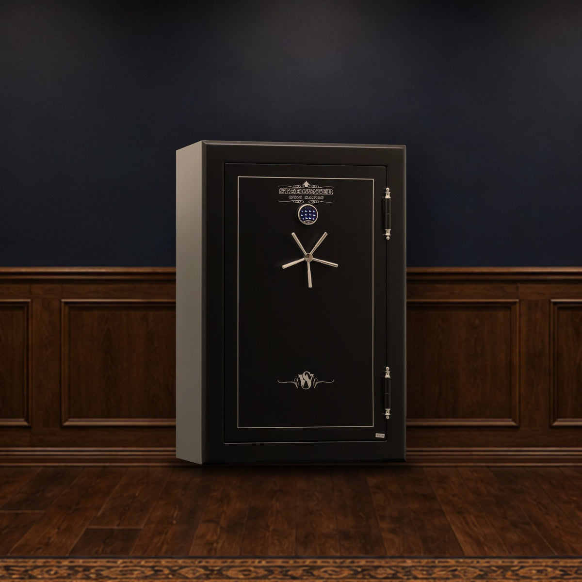Steelwater HD593924 safe in a finished basement man cave