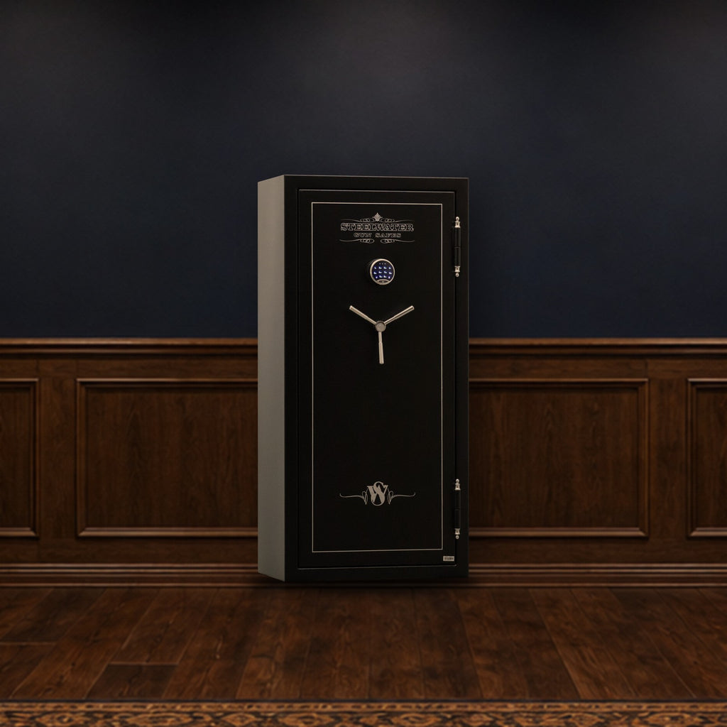 Steelwater SW592818 safe in a finished basement man cave