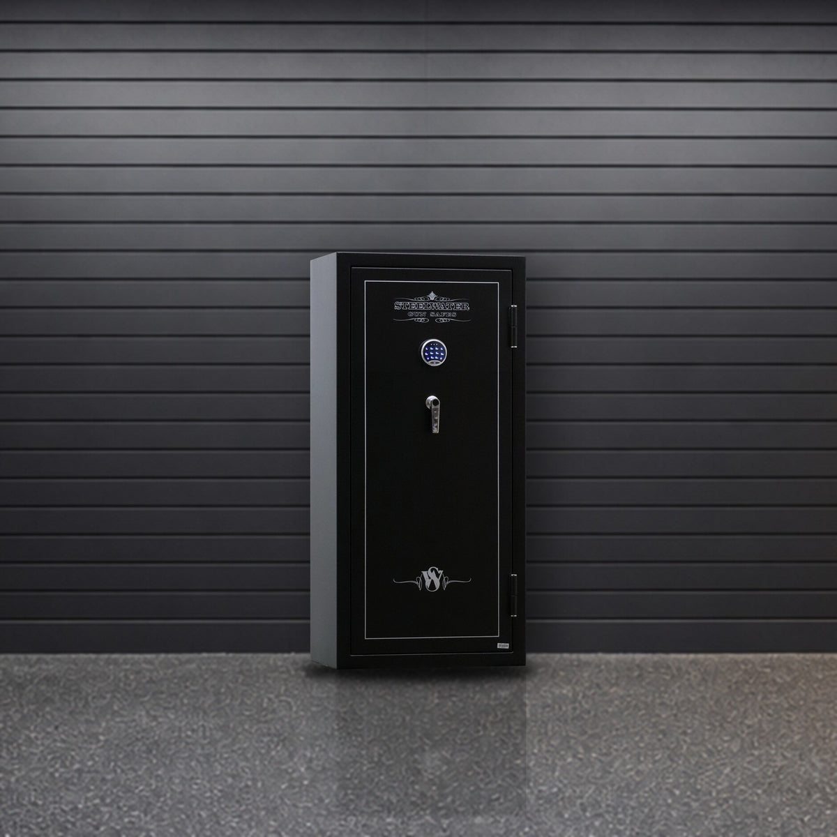 Steelwater EGS5928 safe in a garage gun room