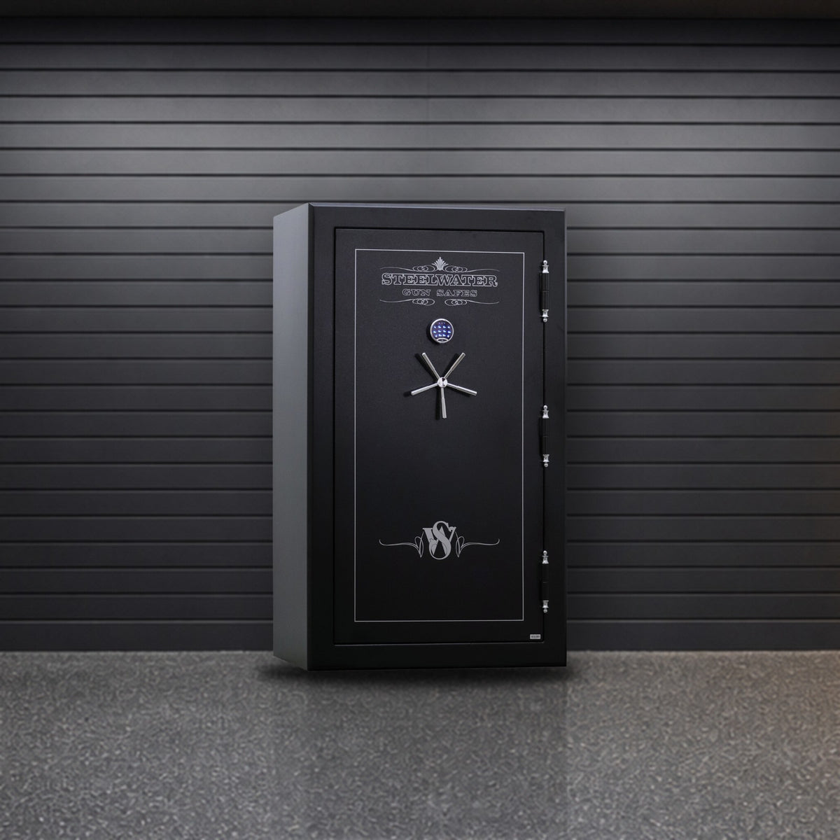 Steelwater HD724228 safe in a garage gun room
